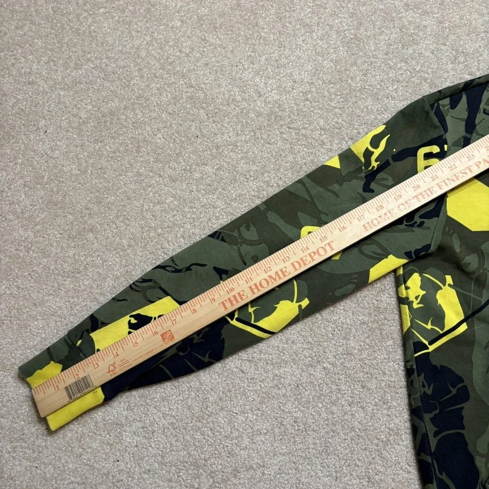 Polo Ralph Lauren Hoodie Sweatshirt Mens Small Green Camo Polo Logo Double Knit